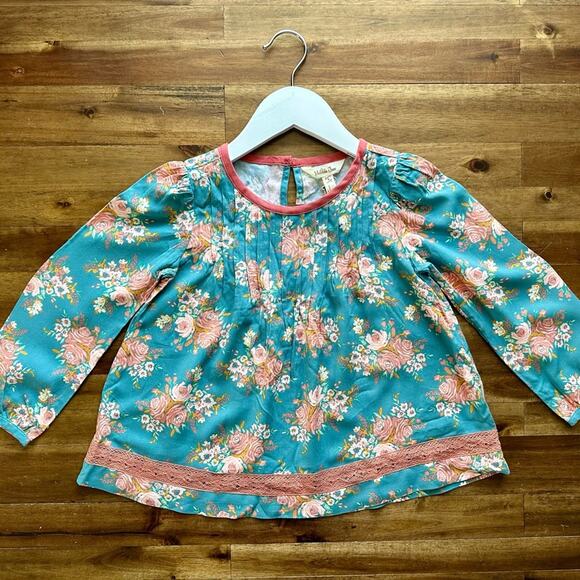NWT Matilda Jane Just Imagine Afina Blue Pink Floral Rayon Top Long Sleeves 4 - Picture 2 of 7